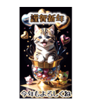 【BIG】ゴージャス☆でぶねこ 年末年始 3D（個別スタンプ：6）