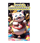 【BIG】ゴージャス☆でぶねこ 年末年始 3D（個別スタンプ：9）