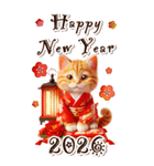 【あけおめ】茶トラ猫と白馬の年末年始（個別スタンプ：31）