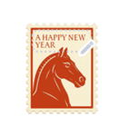 新春 切手風スタンプ（個別スタンプ：9）