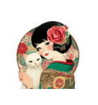和の彩りで贈るレトロ美人スタンプ 2026（個別スタンプ：16）