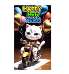 【BIG】バイク好き♡パリピねこ 年末年始（個別スタンプ：10）