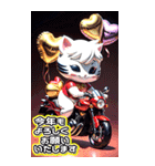 【BIG】バイク好き♡パリピねこ 年末年始（個別スタンプ：14）