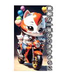 【BIG】バイク好き♡パリピねこ 年末年始（個別スタンプ：20）