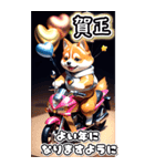 【BIG】バイク好き♡豆柴 年末年始 年賀 3D（個別スタンプ：15）