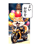 【BIG】バイク好き♡豆柴 年末年始 年賀 3D（個別スタンプ：31）