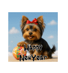 毎年使える♡ヨークシャテリアの年末年始（個別スタンプ：9）