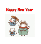 十二支全部 あけおめ 年賀状 日本風アニメ（個別スタンプ：6）