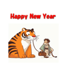 十二支全部 あけおめ 年賀状 日本風アニメ（個別スタンプ：9）