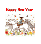 十二支全部 あけおめ 年賀状 日本風アニメ（個別スタンプ：19）