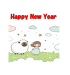 十二支全部 あけおめ 年賀状 日本風アニメ（個別スタンプ：24）