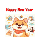 十二支全部 あけおめ 年賀状 米風アニメ（個別スタンプ：36）