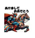 十二支全部 あけおめ 年賀状 ヒーロー（個別スタンプ：21）