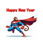 十二支全部 あけおめ 年賀状 ヒーロー（個別スタンプ：30）