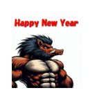 十二支全部 あけおめ 年賀状 ヒーロー（個別スタンプ：39）