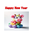 十二支全部 あけおめ 年賀状 バルーン（個別スタンプ：6）