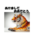 十二支全部 あけおめ 年賀状 ガラス細工（個別スタンプ：9）