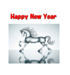 十二支全部 あけおめ 年賀状 ガラス細工（個別スタンプ：24）