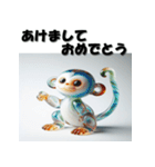 十二支全部 あけおめ 年賀状 ガラス細工（個別スタンプ：29）