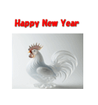 十二支全部 あけおめ 年賀状 ガラス細工（個別スタンプ：33）