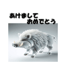 十二支全部 あけおめ 年賀状 ガラス細工（個別スタンプ：38）
