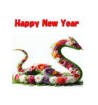 十二支全部 あけおめ 年賀状 フラワー（個別スタンプ：20）