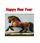 十二支全部 あけおめ 年賀状 フラワー（個別スタンプ：22）