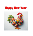 十二支全部 あけおめ 年賀状 フラワー（個別スタンプ：34）