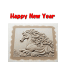 十二支全部 あけおめ 年賀状 サンドアート（個別スタンプ：24）