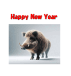 十二支全部 あけおめ 年賀状 リアル（個別スタンプ：40）