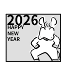 漫画風馬あけおめスタンプ（個別スタンプ：15）