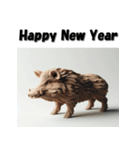 十二支全部 あけおめ 年賀状 粘土（個別スタンプ：38）