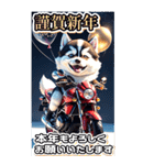 【BIG】バイク好き♡シベリアンハスキー（個別スタンプ：4）