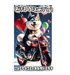 【BIG】バイク好き♡シベリアンハスキー（個別スタンプ：12）