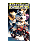 【BIG】バイク好き♡シベリアンハスキー（個別スタンプ：13）