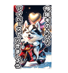 【BIG】バイク好き♡シベリアンハスキー（個別スタンプ：19）