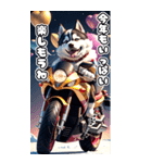 【BIG】バイク好き♡シベリアンハスキー（個別スタンプ：22）