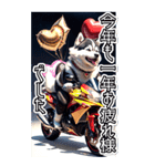 【BIG】バイク好き♡シベリアンハスキー（個別スタンプ：28）