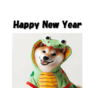 十二支全部 あけおめ 年賀状 柴犬（個別スタンプ：16）