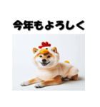 十二支全部 あけおめ 年賀状 柴犬（個別スタンプ：33）