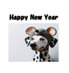 十二支全部 あけおめ 年賀状 ダルメシアン（個別スタンプ：3）