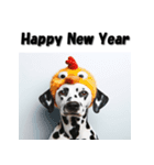 十二支全部 あけおめ 年賀状 ダルメシアン（個別スタンプ：32）