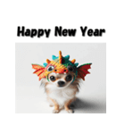十二支全部 あけおめ 年賀状 チワワ（個別スタンプ：13）