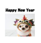 十二支全部 あけおめ 年賀状 チワワ（個別スタンプ：15）