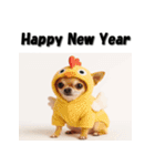 十二支全部 あけおめ 年賀状 チワワ（個別スタンプ：30）