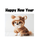 十二支全部 あけおめ 年賀状 チワワ（個別スタンプ：40）