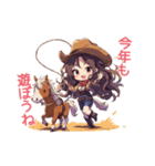 おてんばカウガールとポニーのあけおめ！（個別スタンプ：10）
