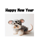 十二支全部 年賀状 ミニチュアシュナウザー（個別スタンプ：3）