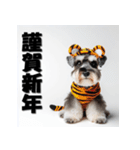 十二支全部 年賀状 ミニチュアシュナウザー（個別スタンプ：7）