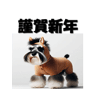 十二支全部 年賀状 ミニチュアシュナウザー（個別スタンプ：19）